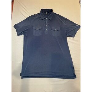KUHL Mens Blue Textured Polo‎ Shirt Short Sleeve Collared Casual Top Size L